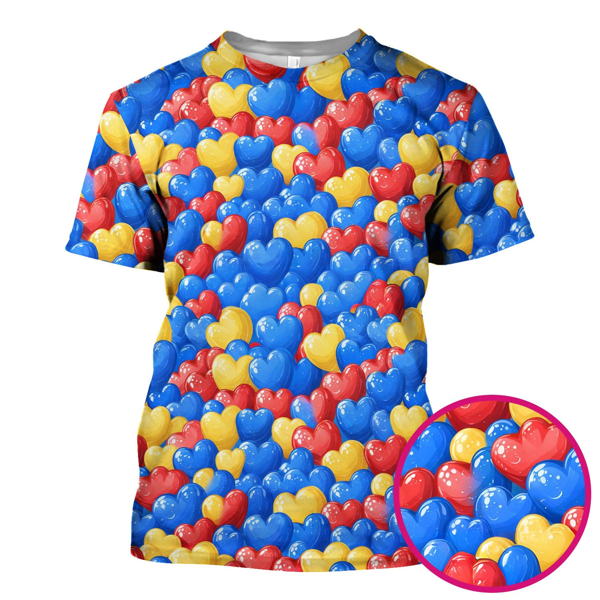 Colorful Autism Heart Nurse Scrub Top