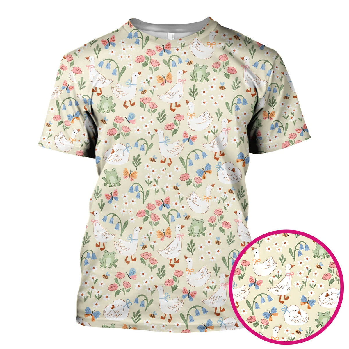 Goose Frog Garden Nurse Scrub Top