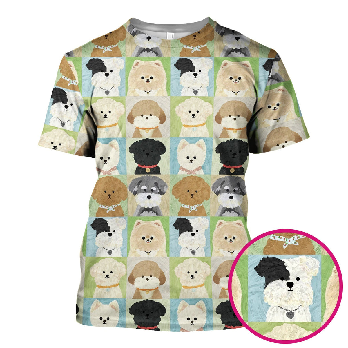 Adorable Different Dog Breeds Nurse Scrub Top