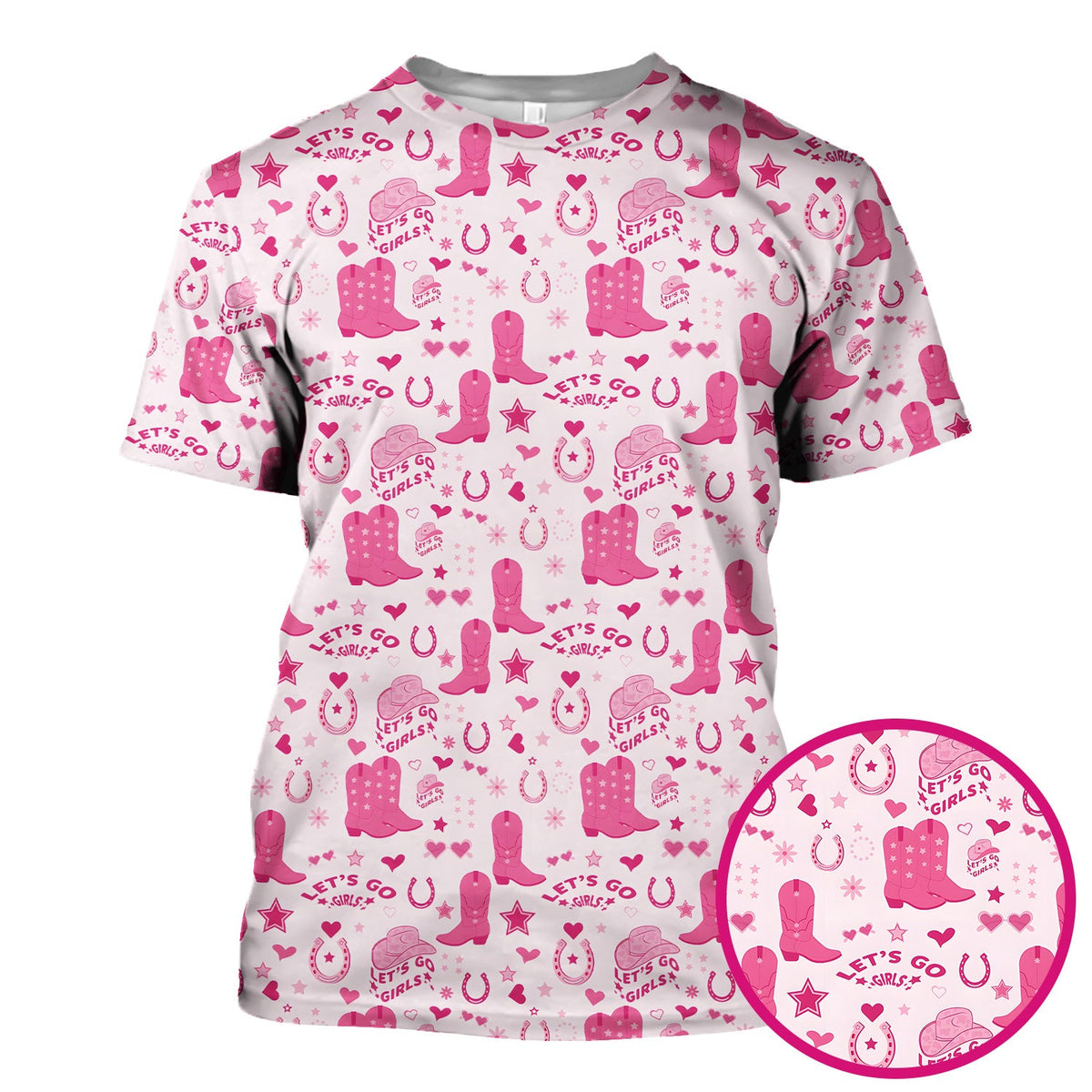 Pink Cowgirl Boots Nurse Scrub Top