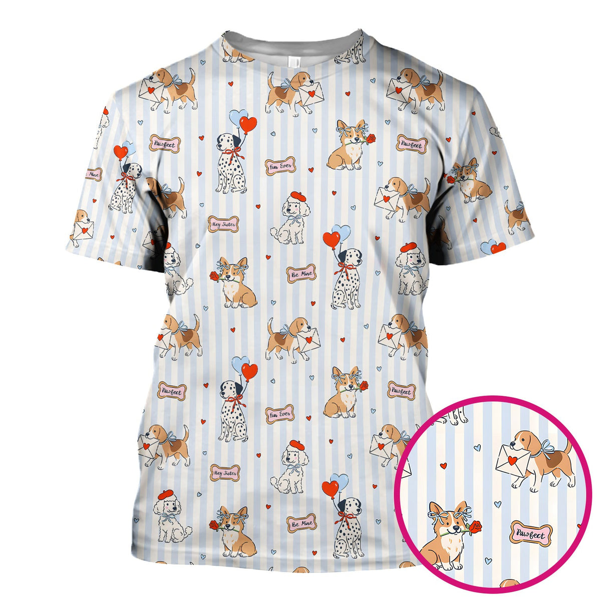 Valentine Puppy Heart Nurse Scrub Top