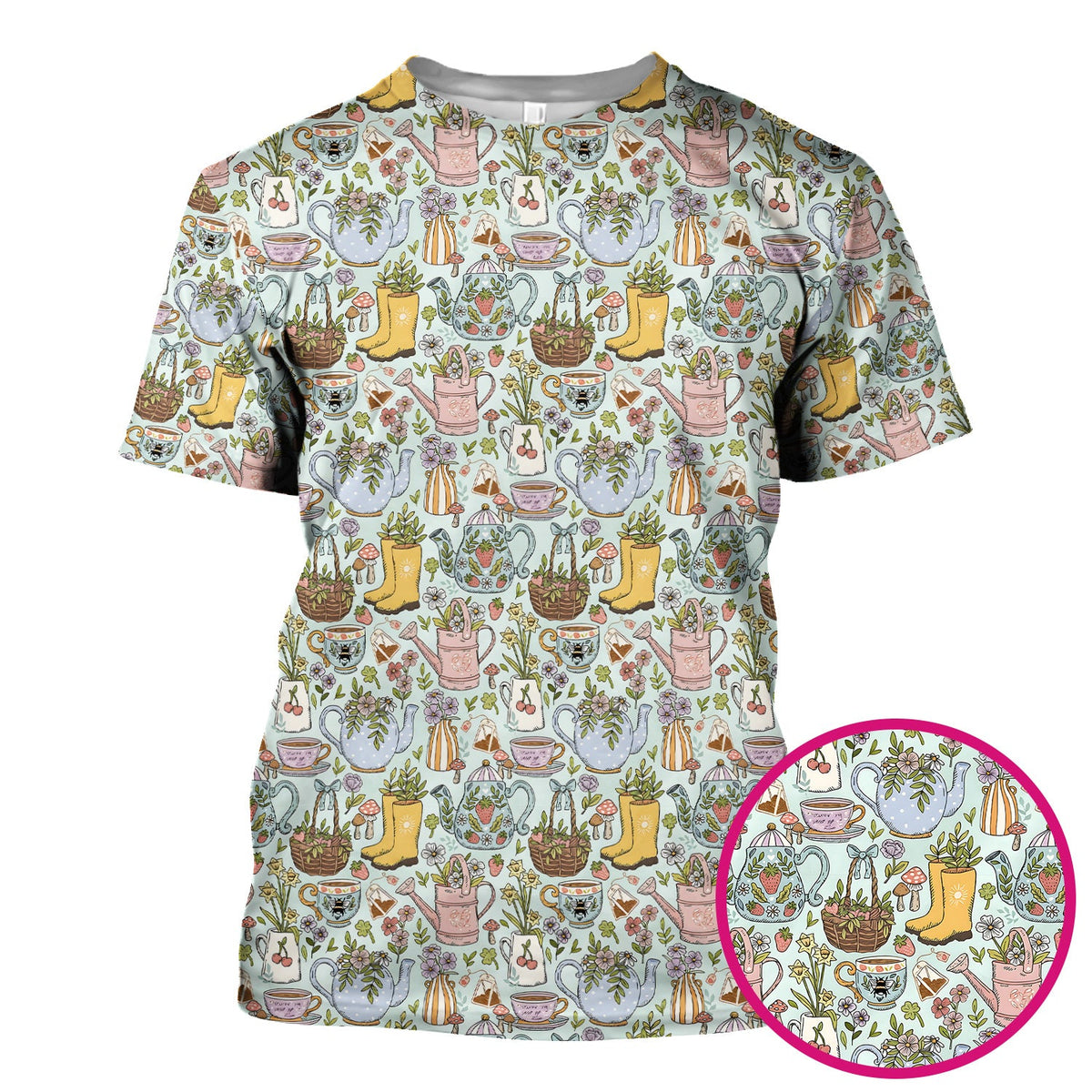 Garden Tea Party Floral Nurse Scrub Top