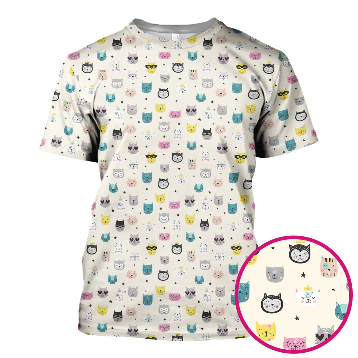 Colorful Cat Nurse Scrub Top