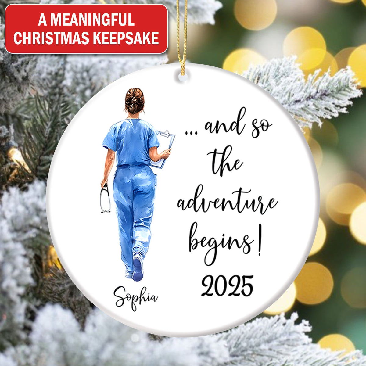 Personalized Nurse Graduation Christmas Ornament