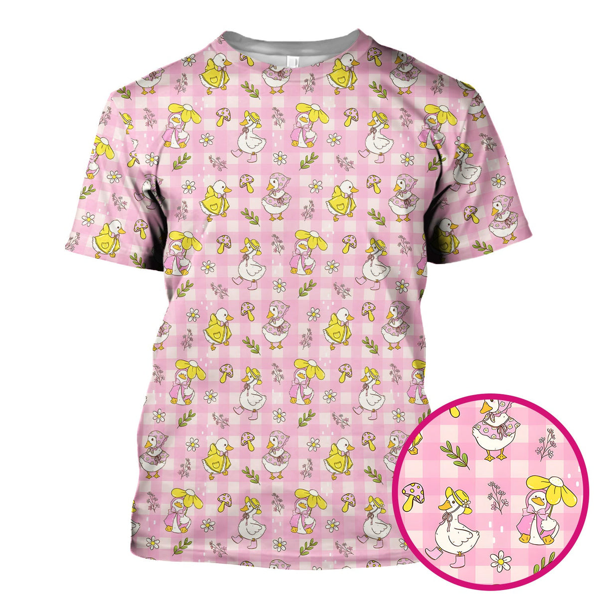 Spring Duckling Gingham Nurse Scrub Top
