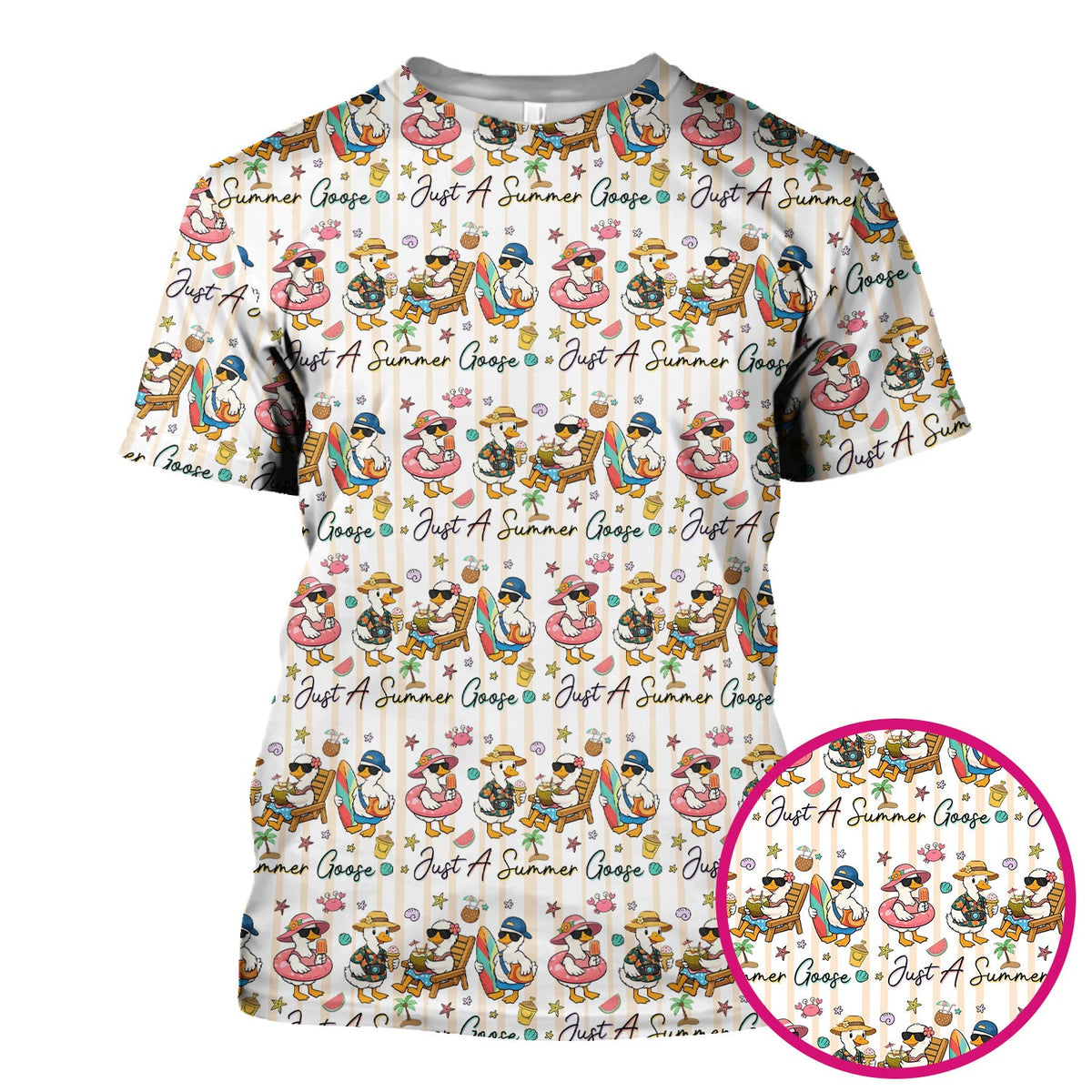 Summer Beach Goose Vacation Nurse Scrub Top