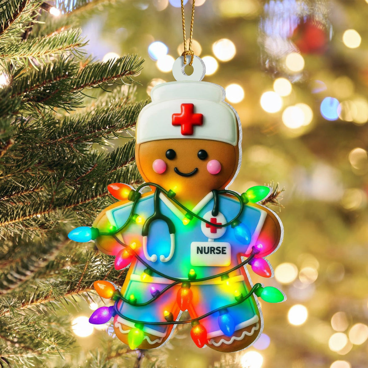 Gingerbread Nurse Christmas Ornament