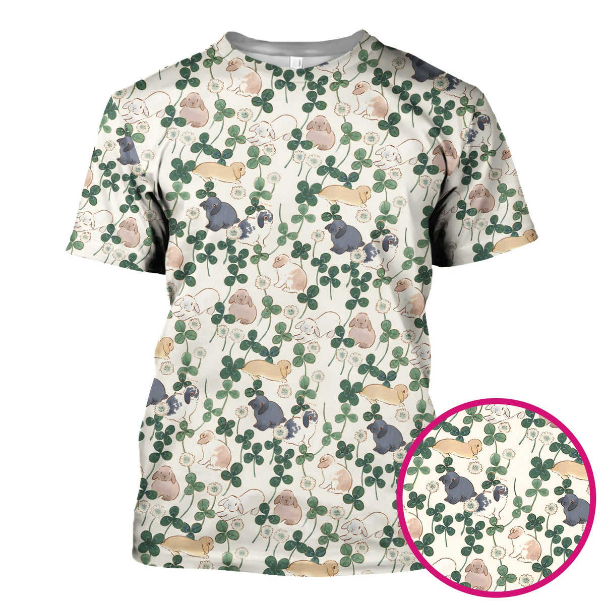 Bunny Clover Garden Meadow Nurse Scrub Top