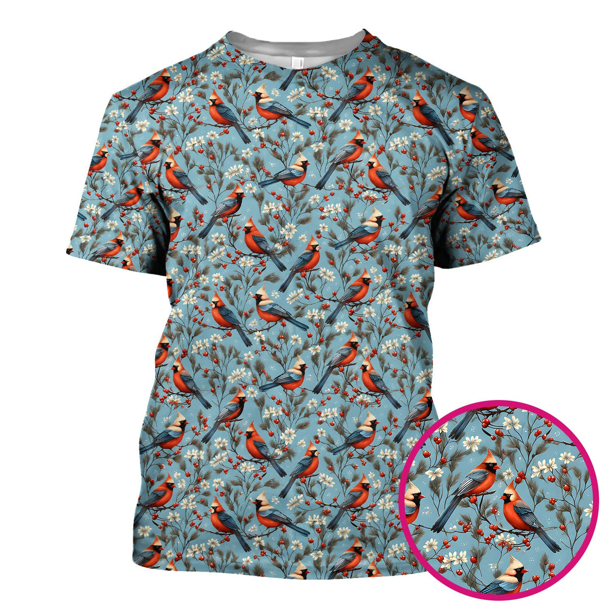 Cardinal Berry Blossom Nurse Scrub Top