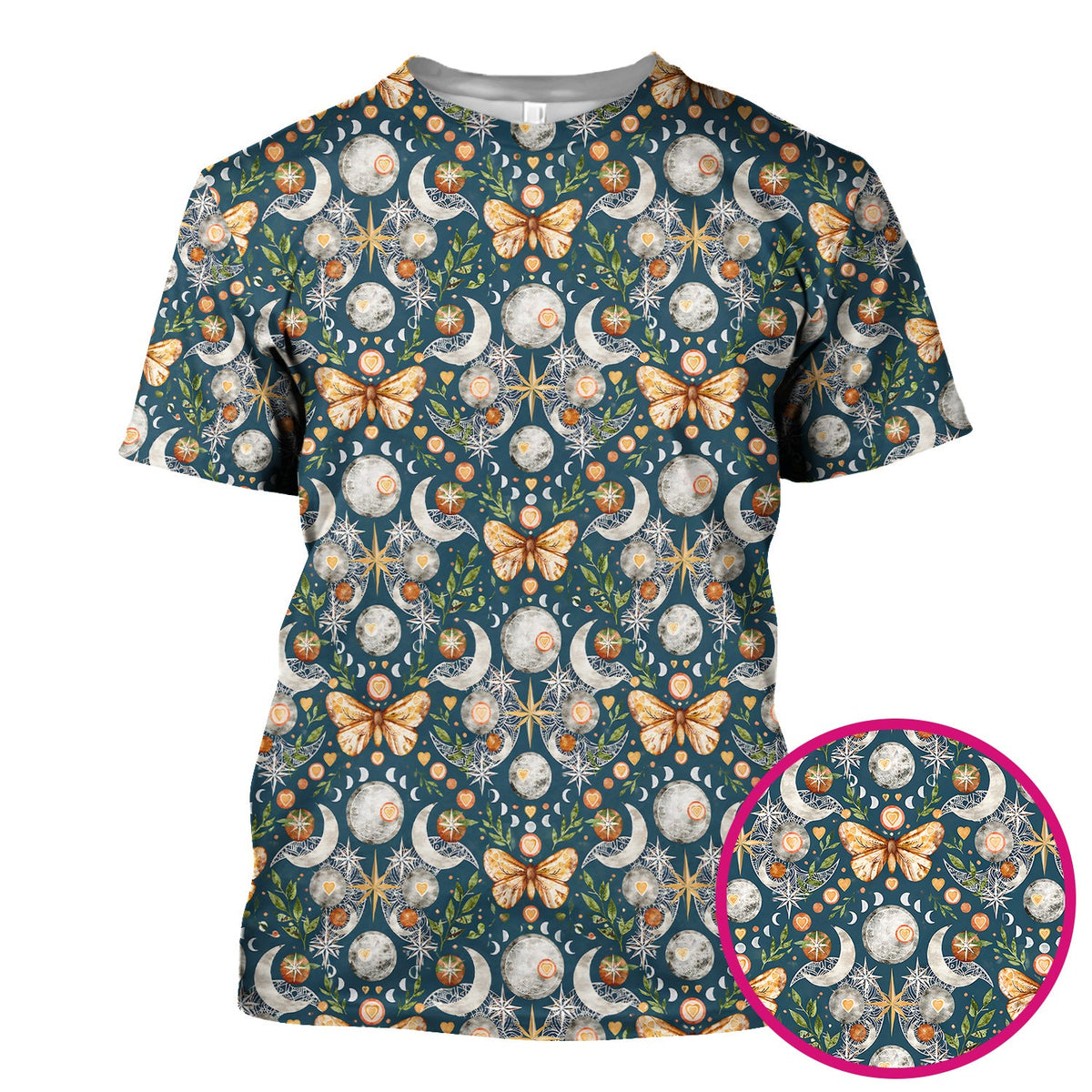 Celestial Butterfly Moonlight Nurse Scrub Top