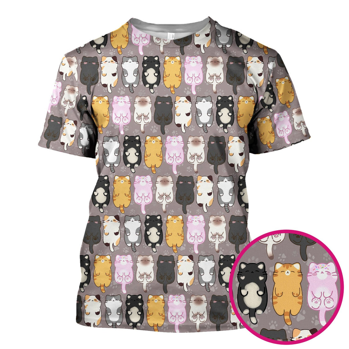 Cartoon Cats All Over Nurse Scrub Top