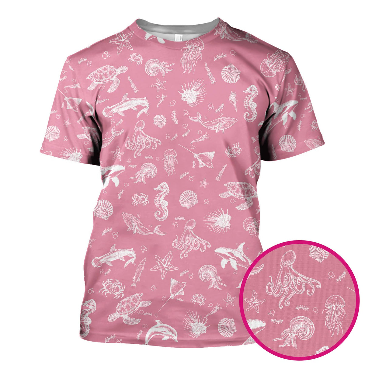 Marine Sea Life Nurse Scrub Top
