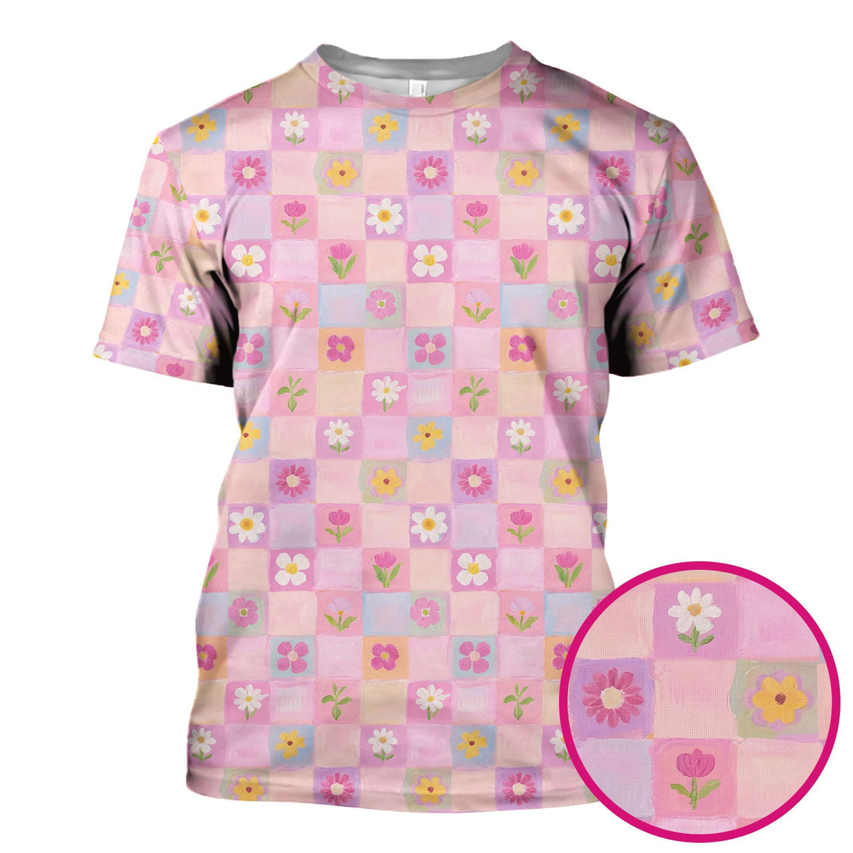 Lovely Pastel Floral Patchwork Nurse Scrub Top