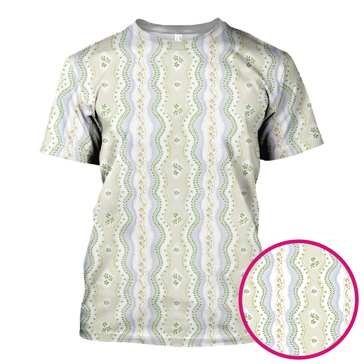 Wavy Stripe Botanical Nurse Scrub Top