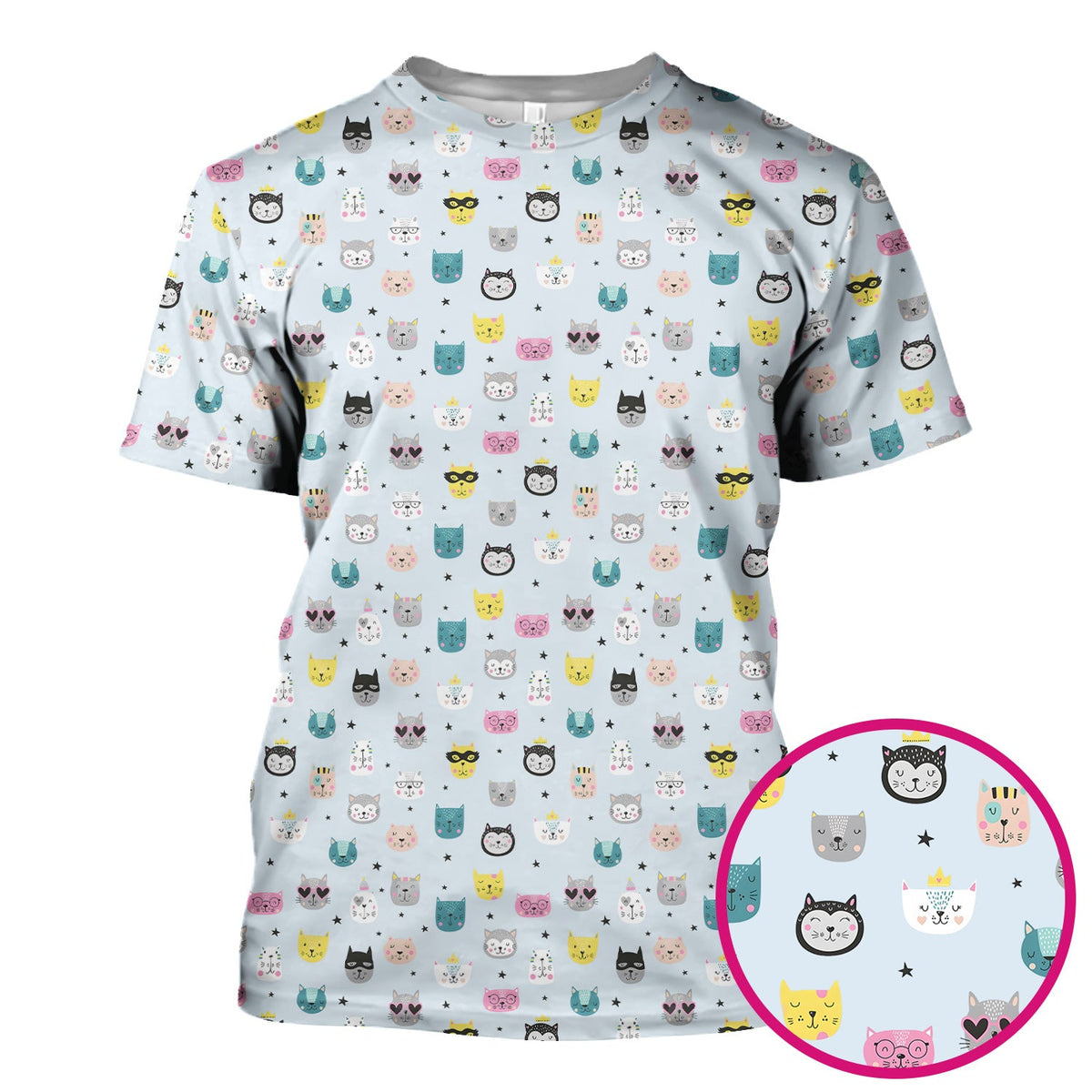 Colorful Cat Nurse Scrub Top