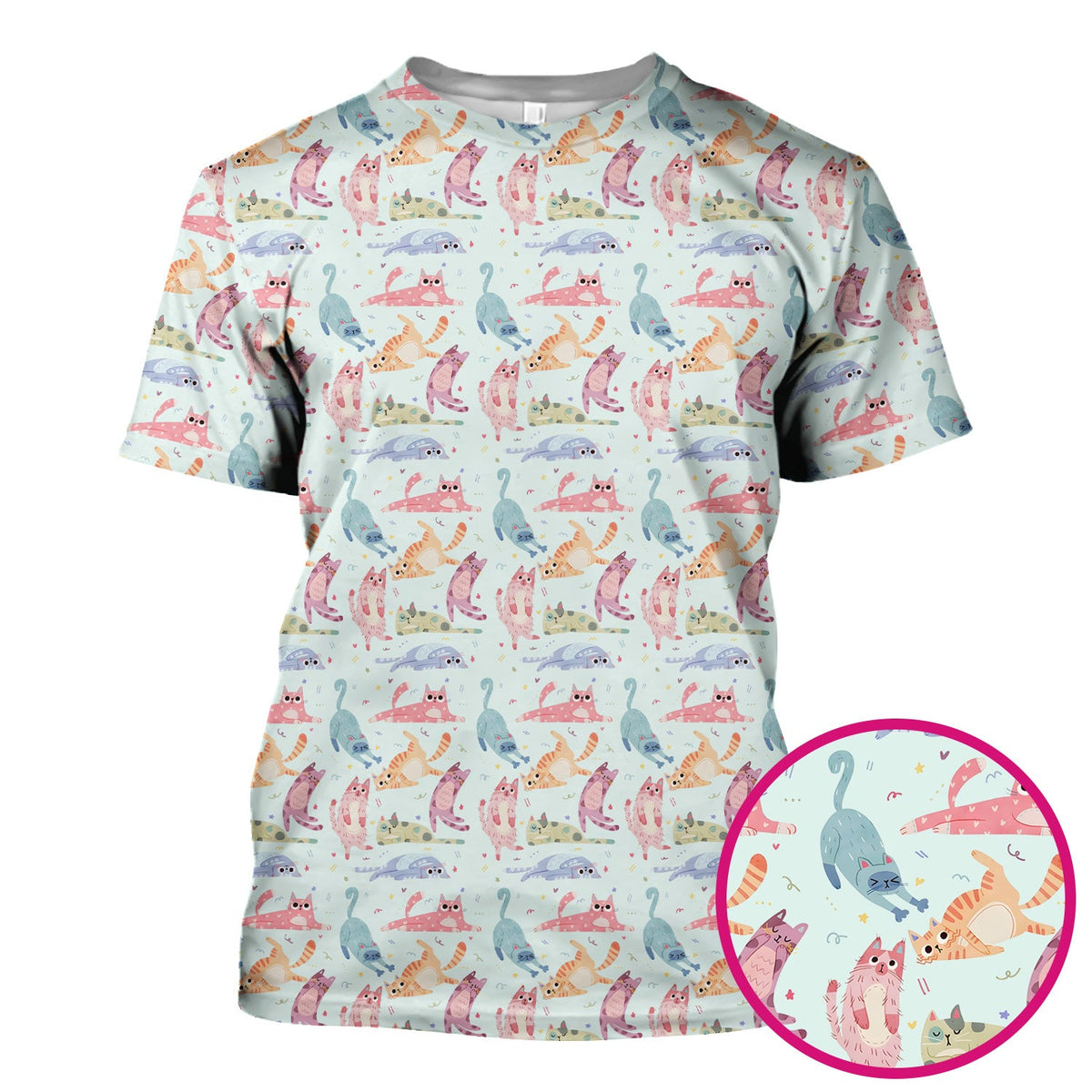 Pastel Cat Nurse Scrub Top