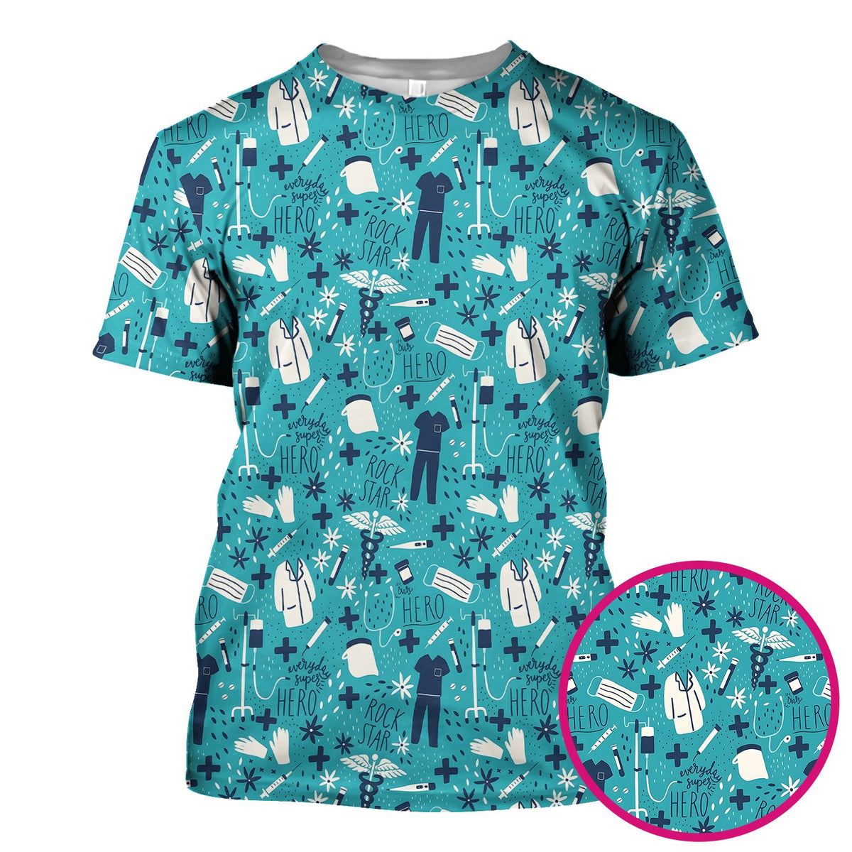 Healthcare Hero Medical Tools Nurse Scrub Top