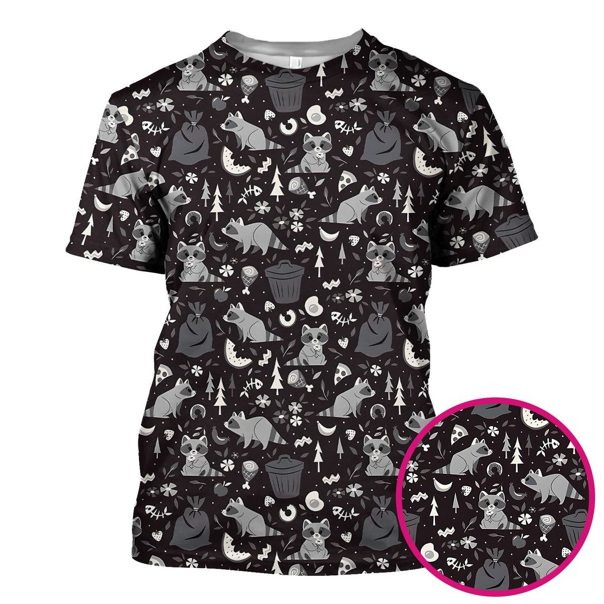 Raccoon Forest Food Nurse Scrub Top