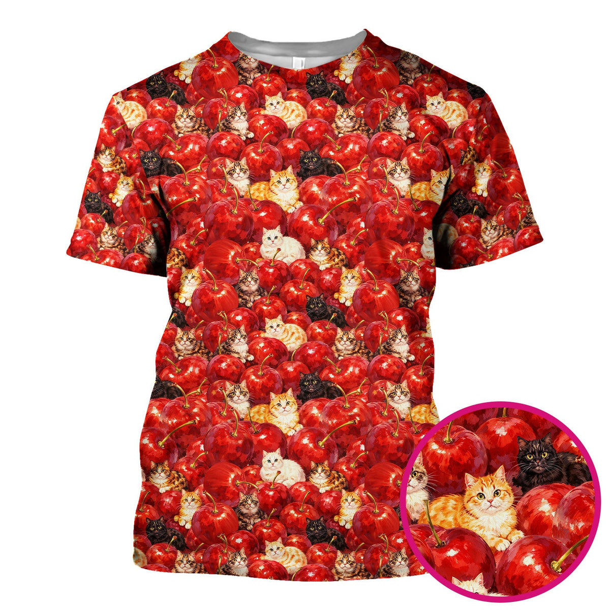 Cat Cherry Nurse Scrub Top