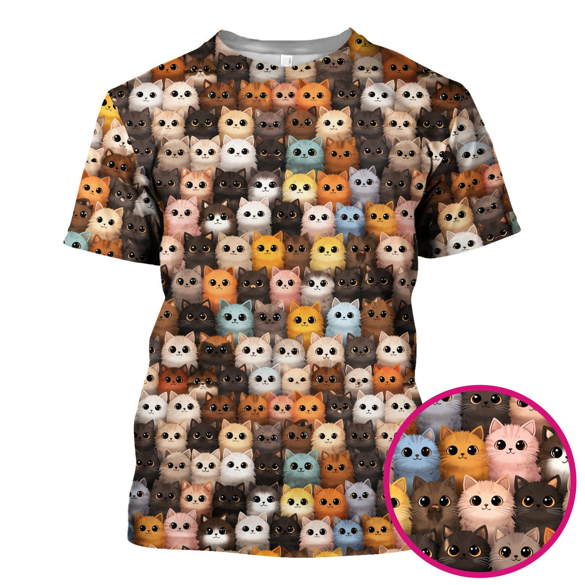 Lightweight Colorful Cat Nurse Scrub Top