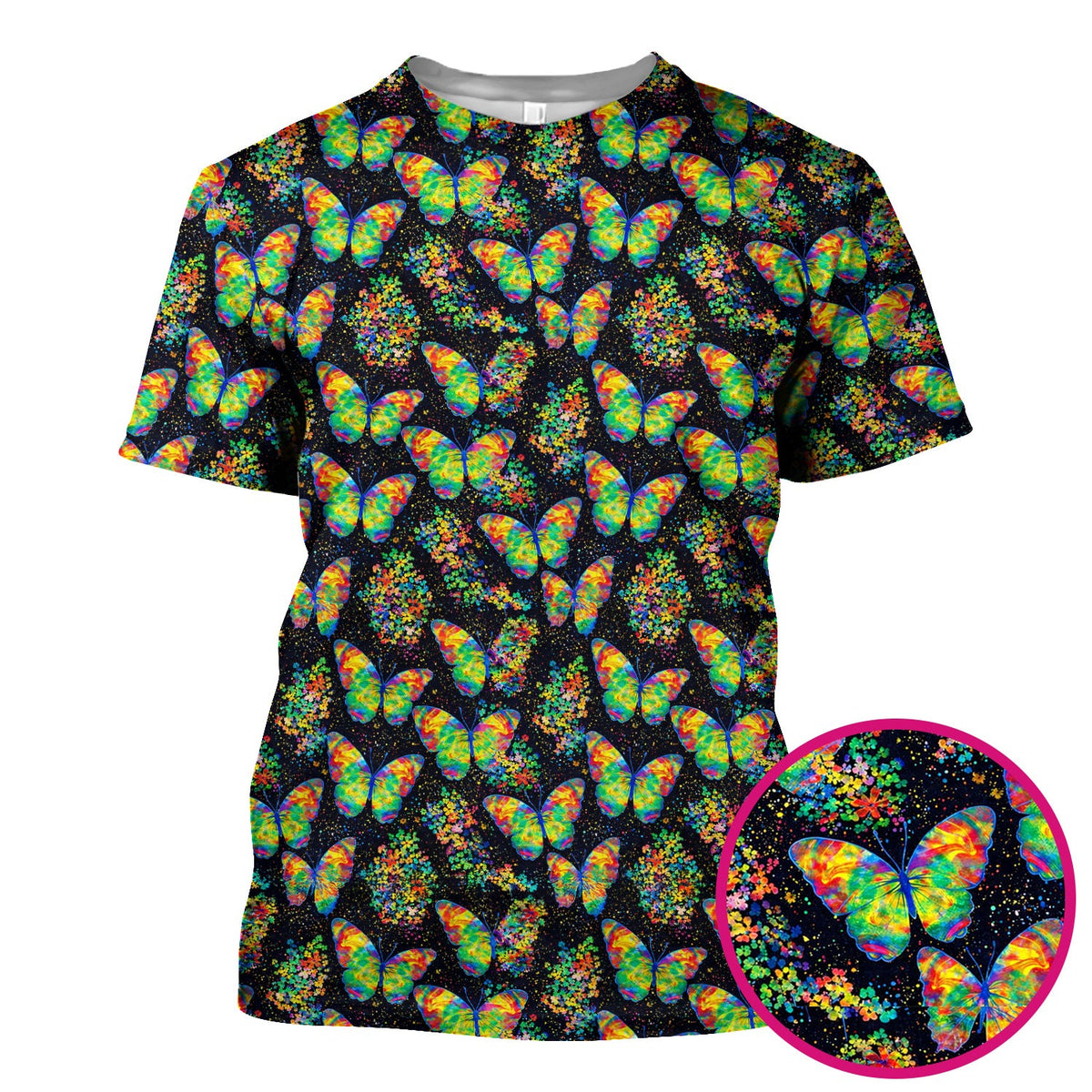 Rainbow Butterfly Galaxy Nurse Scrub Top