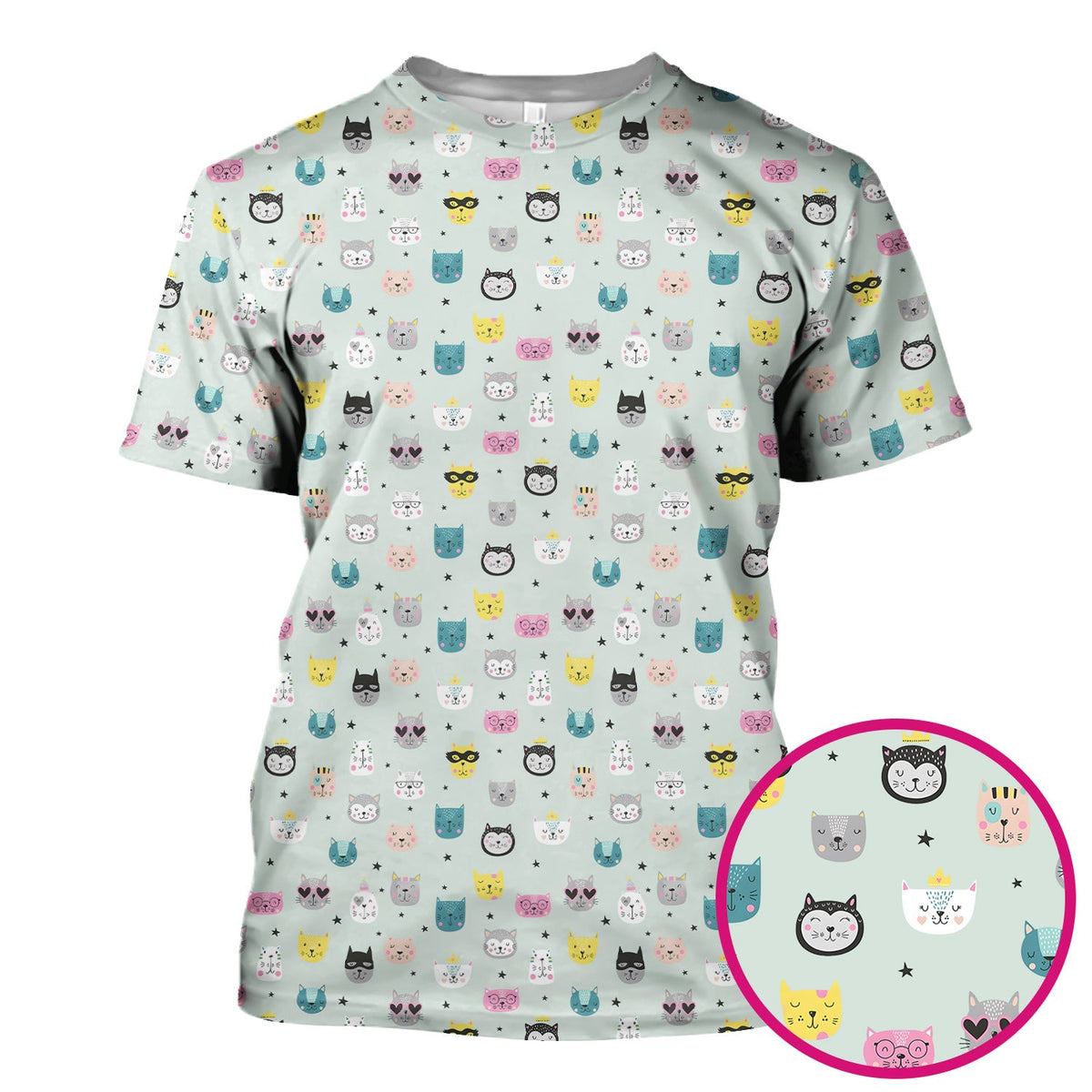 Colorful Cat Nurse Scrub Top