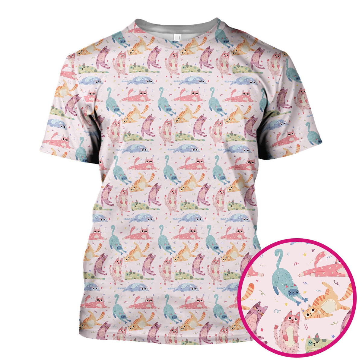 Pastel Cat Nurse Scrub Top
