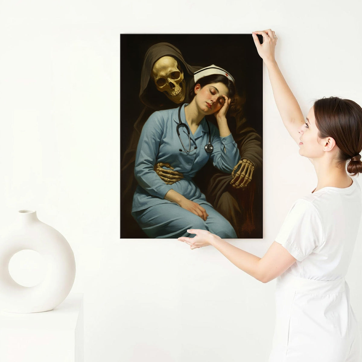 Gothic Grim Reaper Nurse Canvas