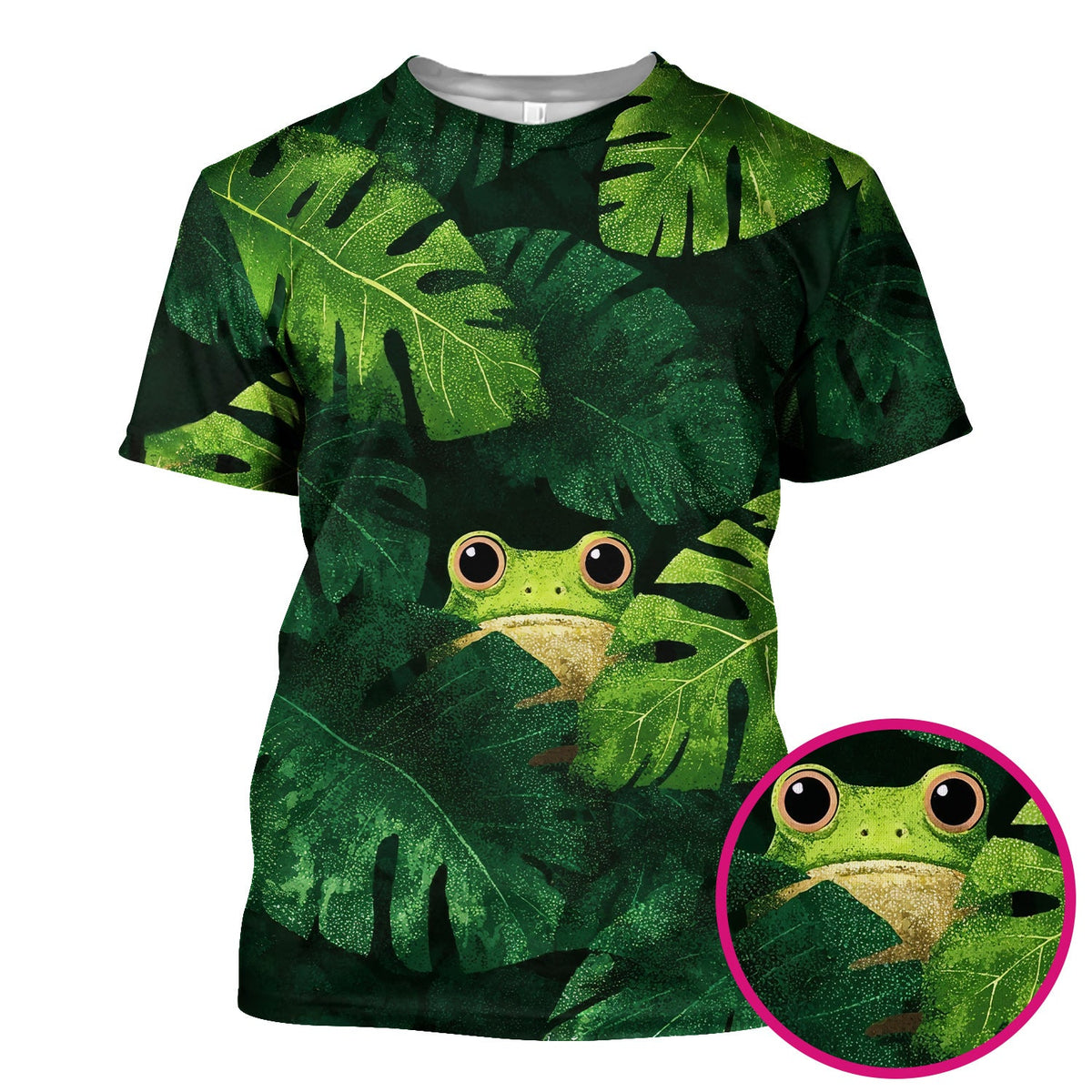 Frog Jungle Leaves Nurse Scrub Top