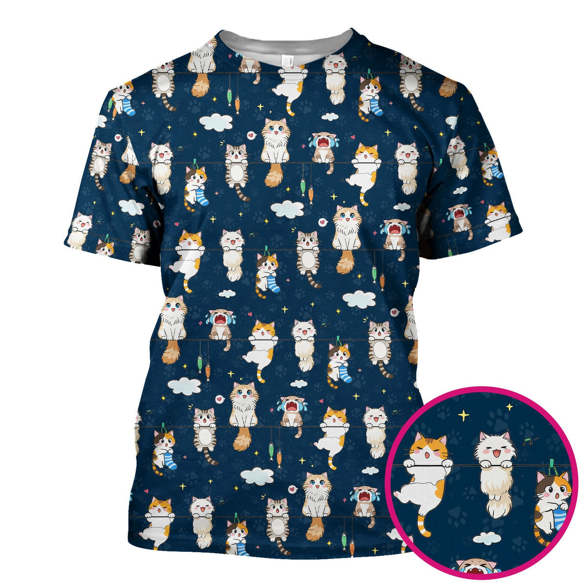 Cats With Cute Expressions Nurse Scrub Top