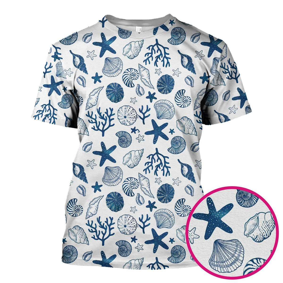 Ocean Shell Starfish Nurse Scrub Top