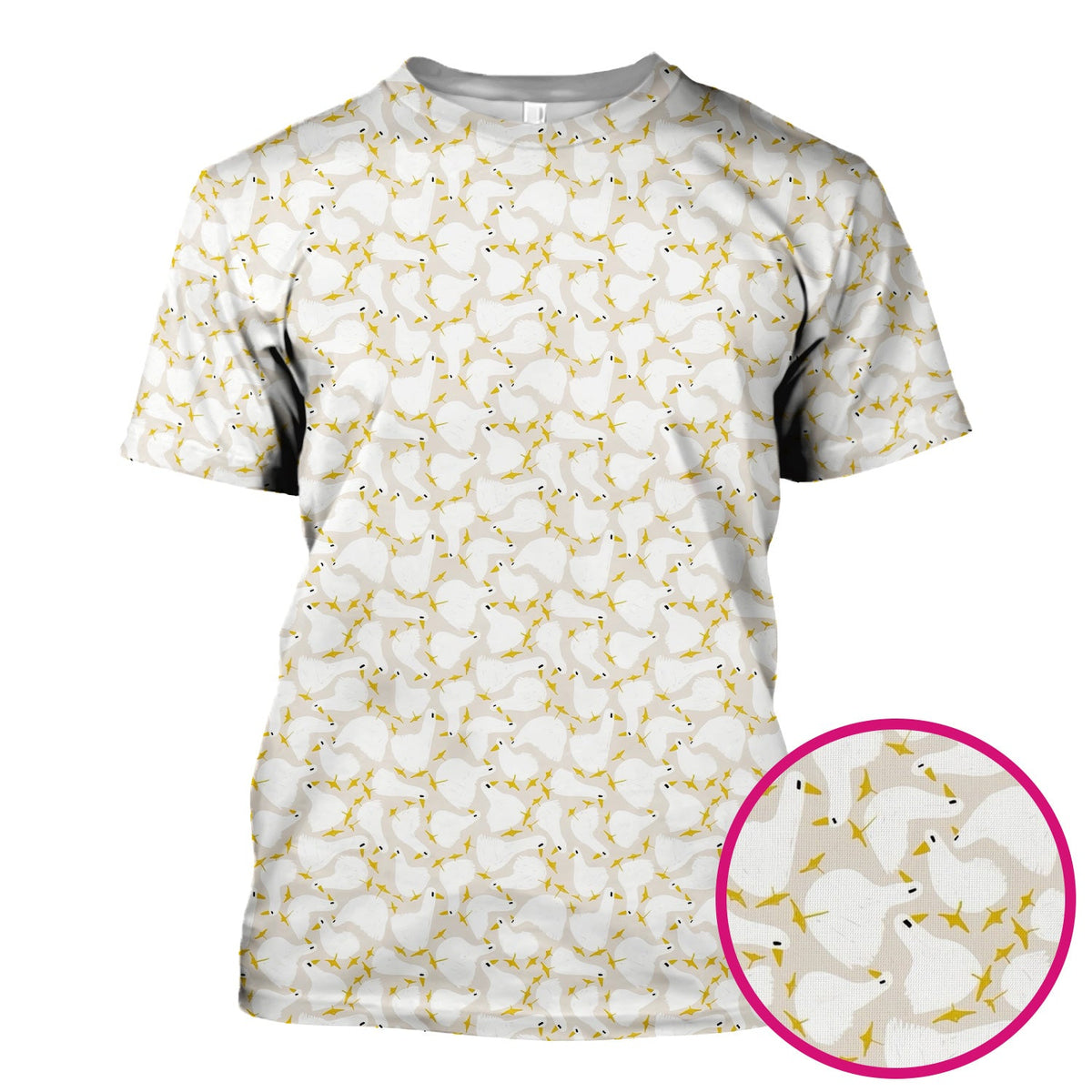 White Goose Yellow Star Nurse Scrub Top