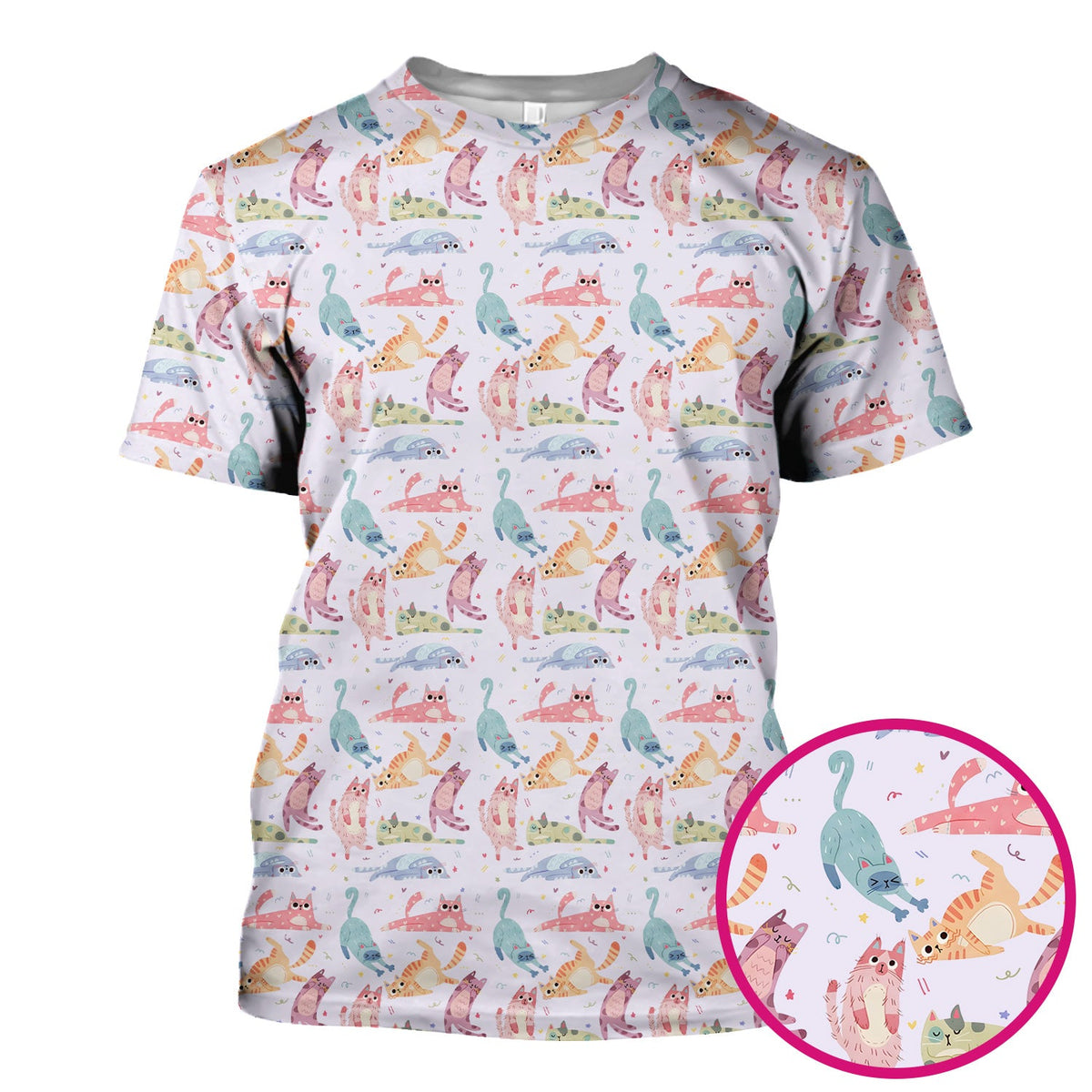 Pastel Cat Nurse Scrub Top