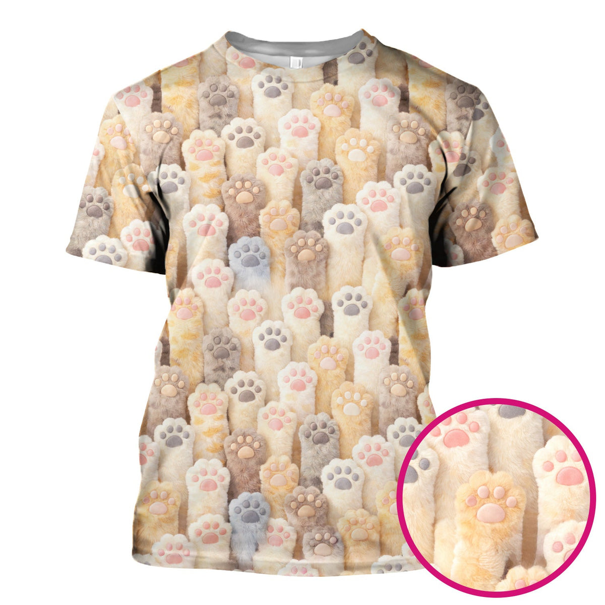 Fluffy Cat Paw Nurse Scrub Top
