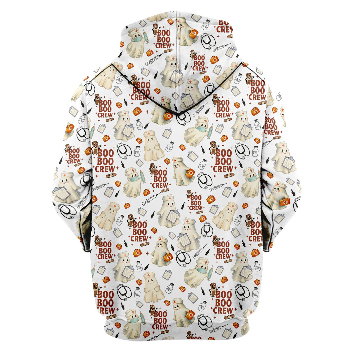 Boo Boo Crew Funny Ghost Nurse Scrub Top