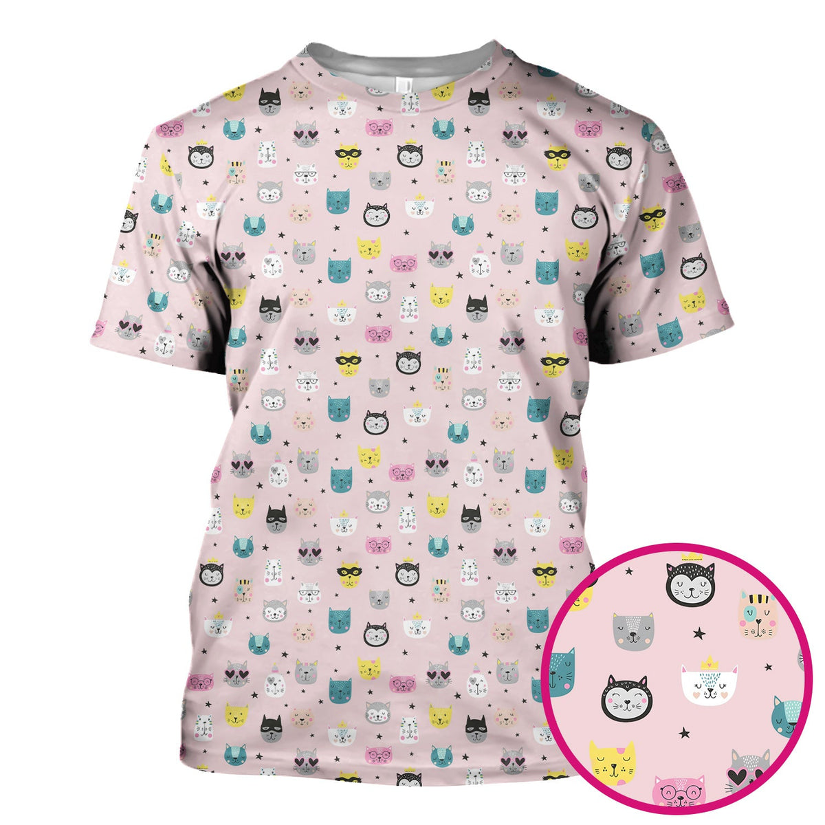 Colorful Cat Nurse Scrub Top