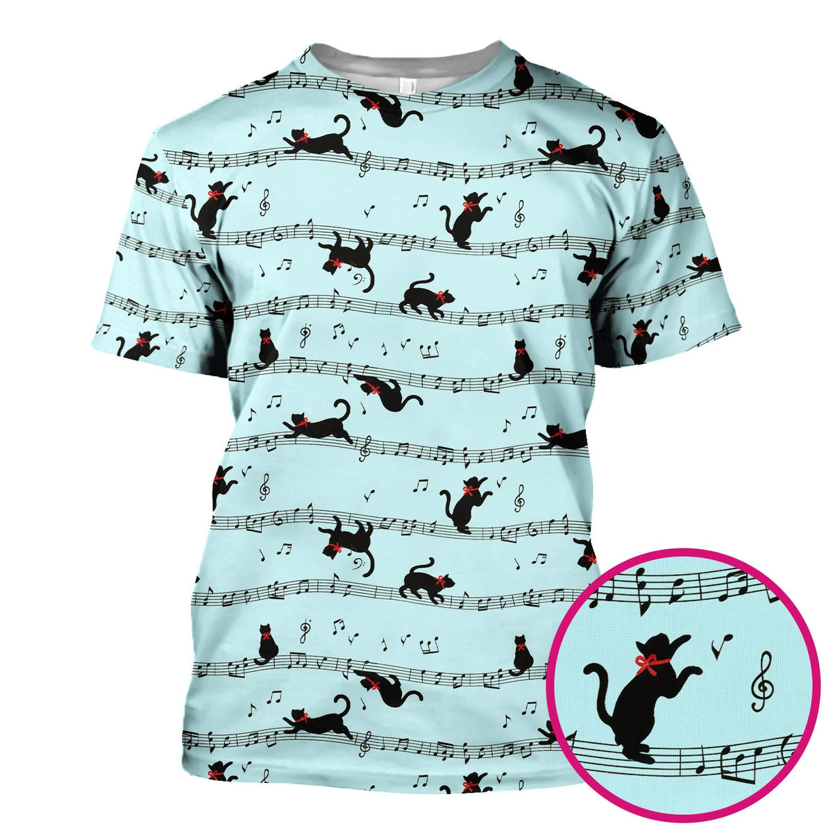 Dancing Black Cat Music Nurse Scrub Top
