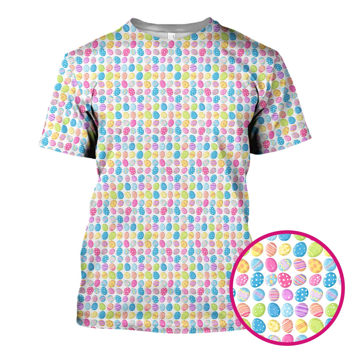 Colorful Easter Eggs Pattern Scrub Top, Comfortable Scrubs for Nurses