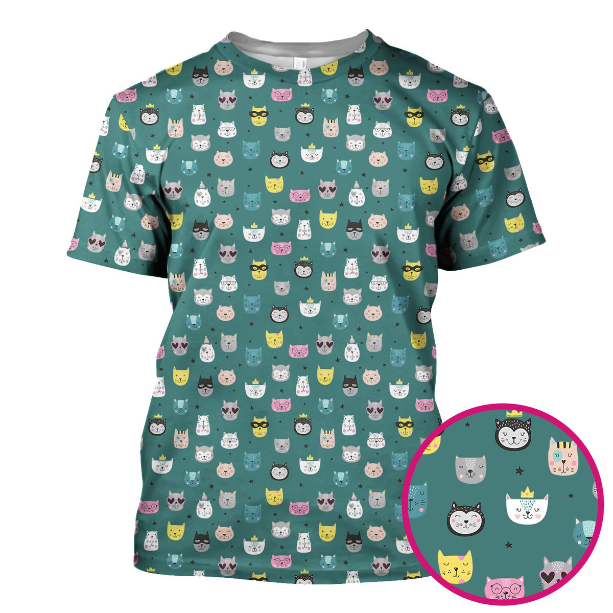 Colorful Cat Nurse Scrub Top