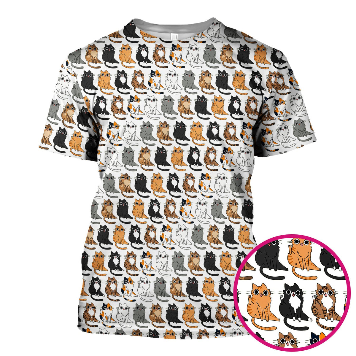 Cat Pattern Nurse Scrub Top