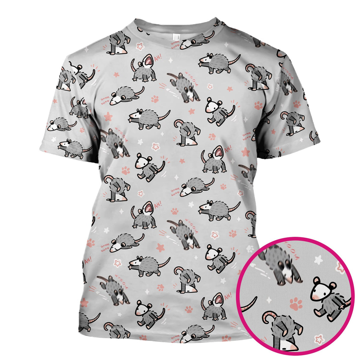 Cartoon Opossum Nurse Scrub Top