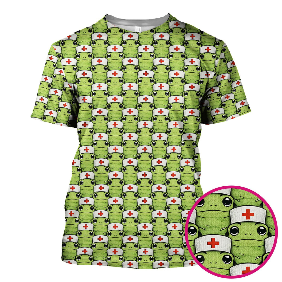 Green Frog Nurse Scrub Top