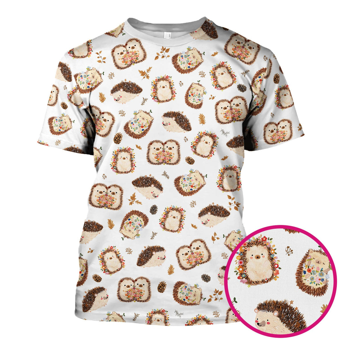 Hedgehog Floral Nurse Scrub Top