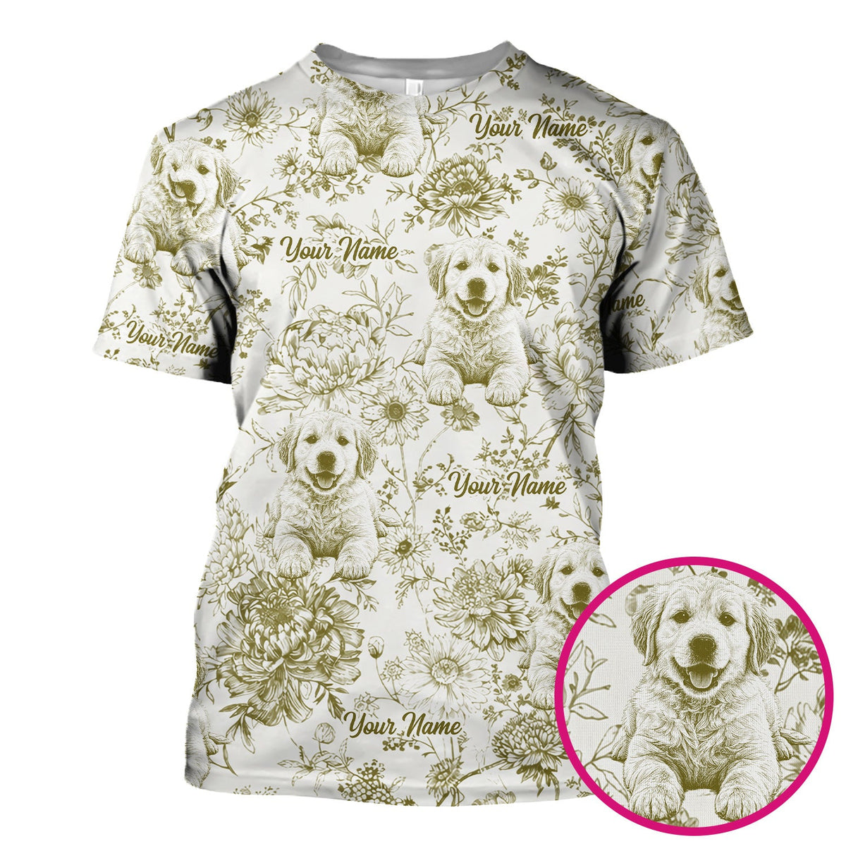 Personalized Pet Photo Floral Nurse Scrub Top