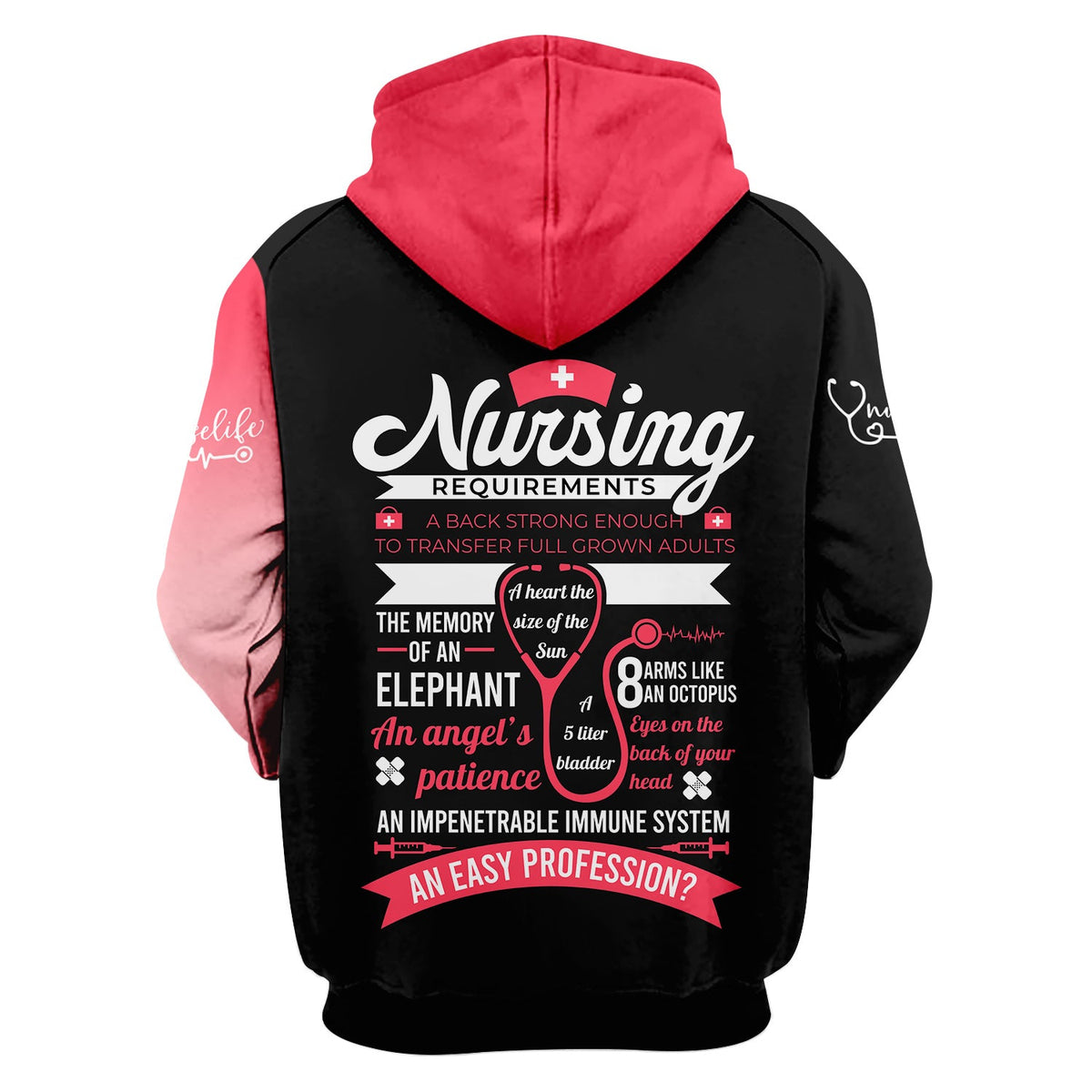 Personalized Nurse Life Scrubs for Women RN LPN CNA - Cute Pink and Black Syringe Bow Design - Funny Medical Quote Gift for Healthcare Workers in Nursing Field