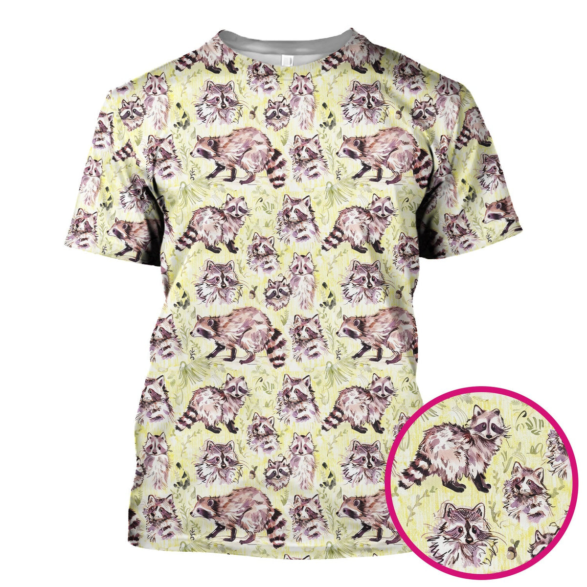 Woodland Raccoon Forest Nurse Scrub Top