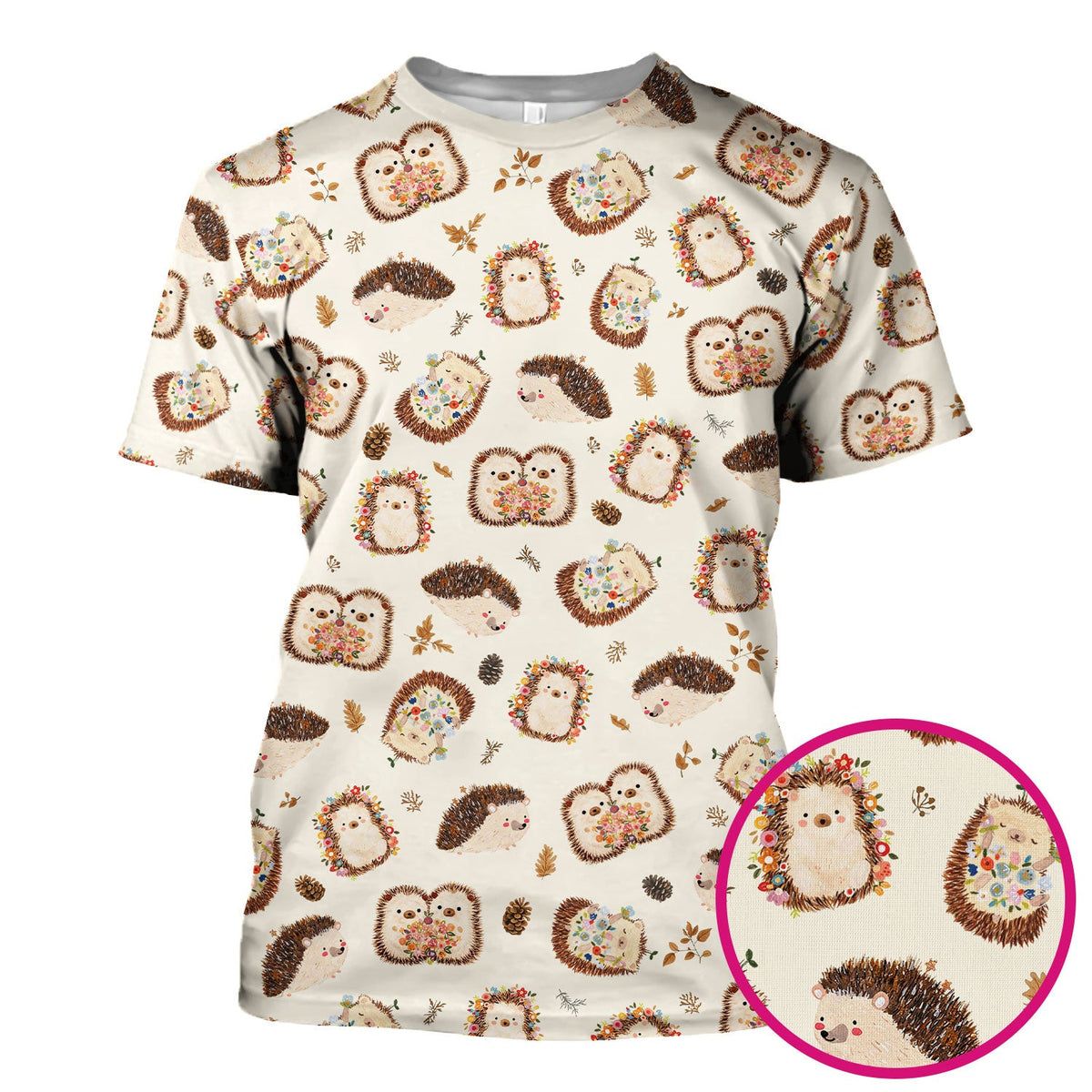 Hedgehog Floral Nurse Scrub Top