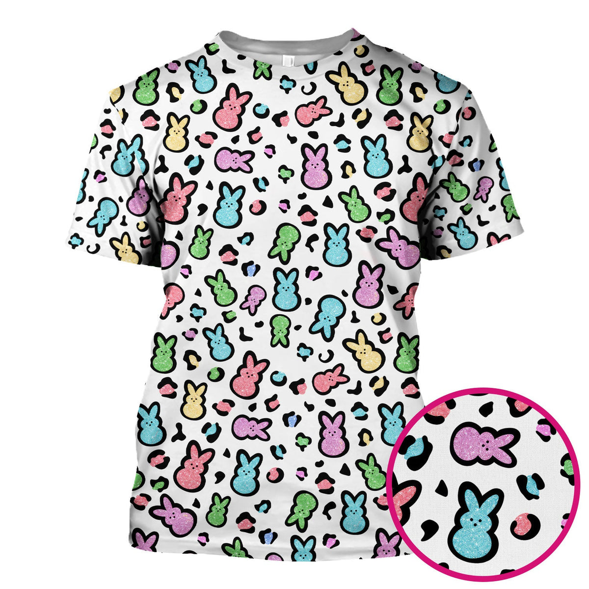 Pastel Bunny Nurse Scrub Top