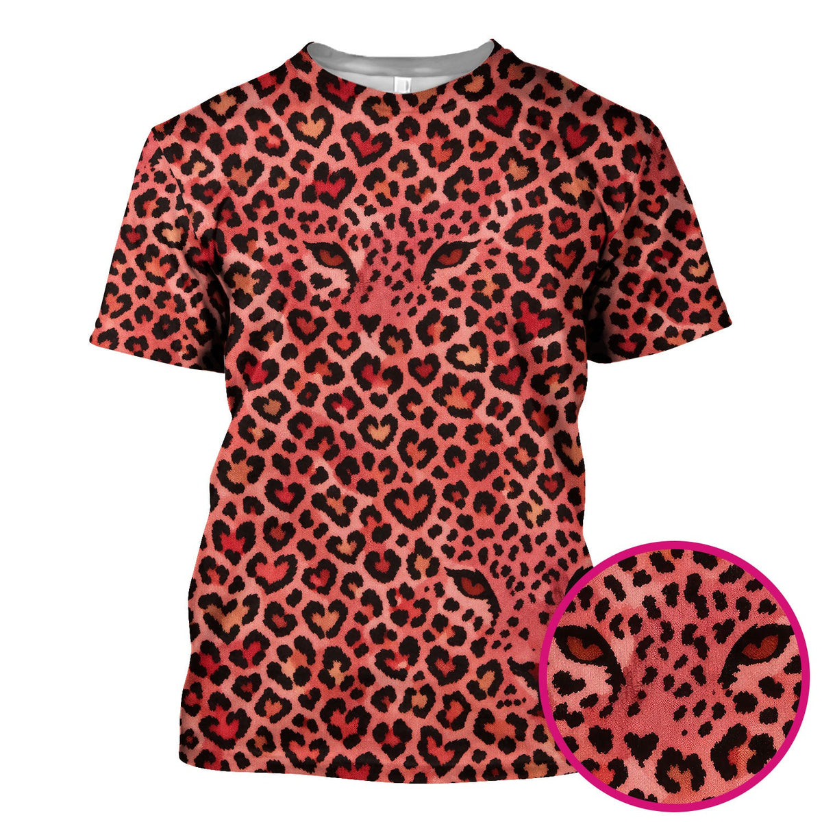 Leopard Pink Nurse Scrub Top - Valentines Day Gift