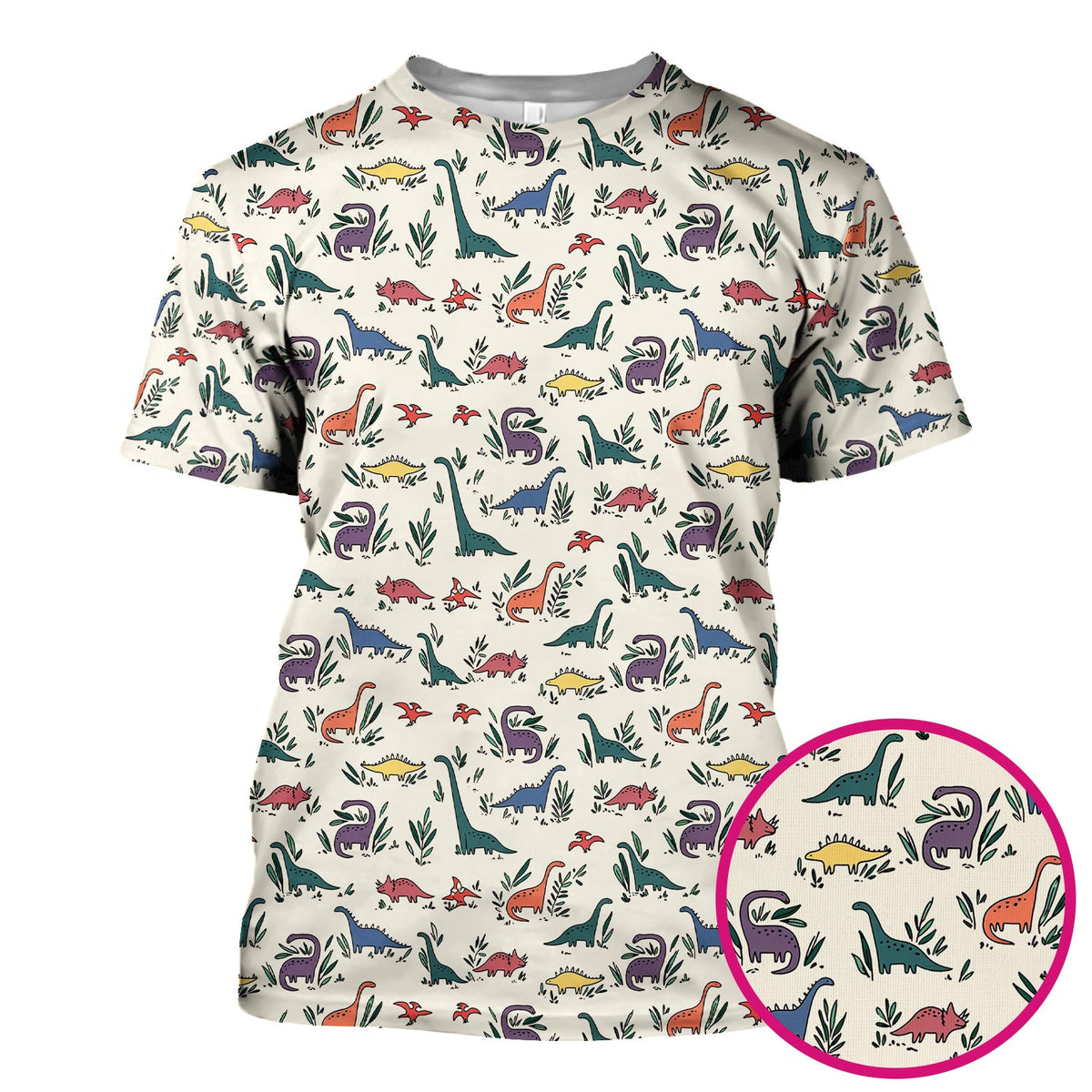 Dinosaur Leafy Garden Nurse Scrub Top
